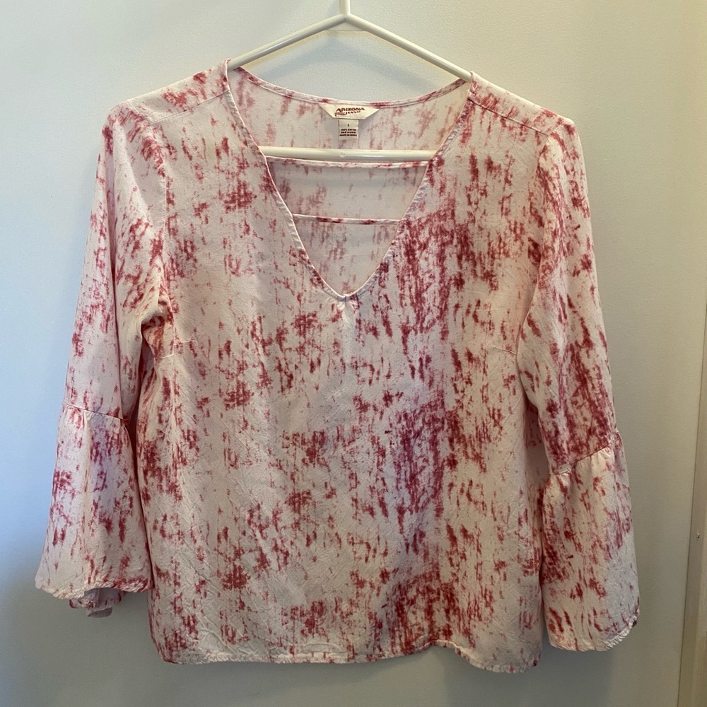 Women's Pink and White Top